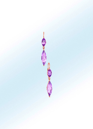 Rosévergoldete Ohrhänger mit echt Amethyst