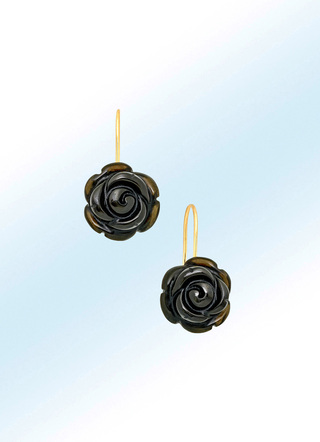Romantische Ohrringe mit schwarzem Obsidian