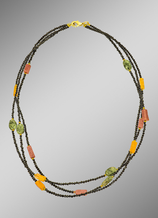 - Toller Blickfang: 3-reihige Halskette mit echt Aventurin, in Farbe  Ansicht 1