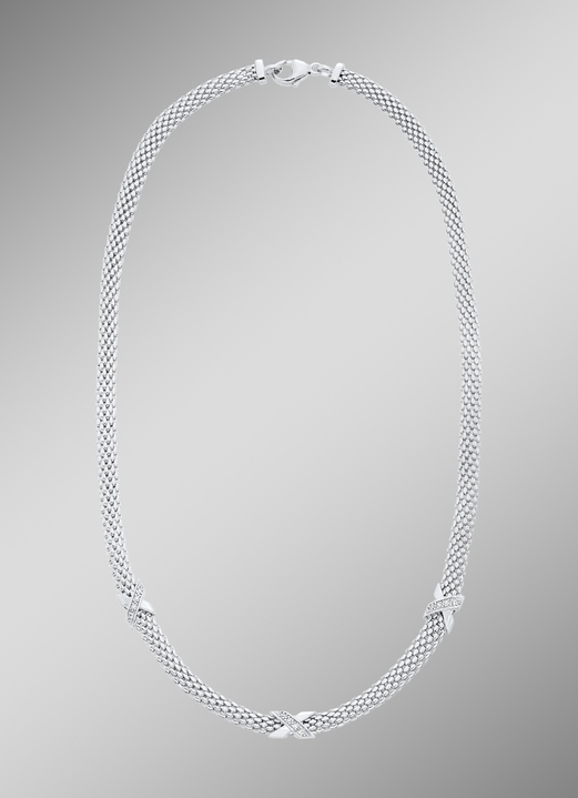 Halsketten - Halskette mit Zirkonia, in Farbe