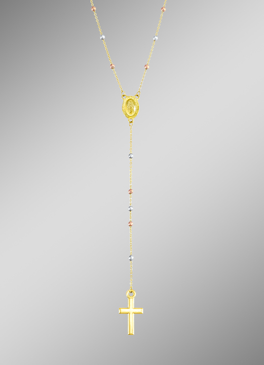 Halsketten - Kreuz-Halskette in Tricolor, in Farbe  Ansicht 1