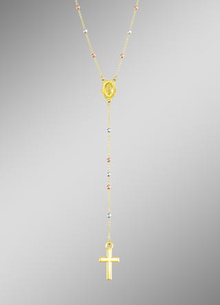 Kreuz-Halskette in Tricolor