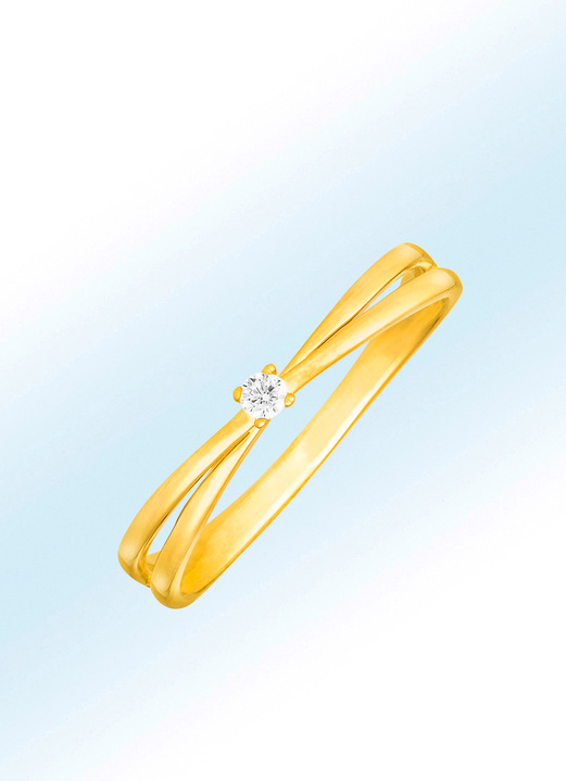 Ringe - Eleganter Damenring mit Brillant, in Größe 160 bis 220, in Farbe