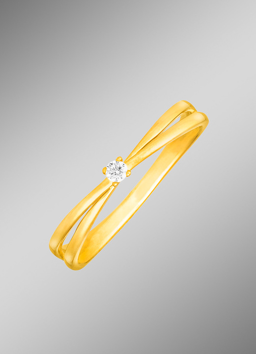 Ringe - Eleganter Damenring mit Brillant, in Größe 160 bis 220, in Farbe  Ansicht 1