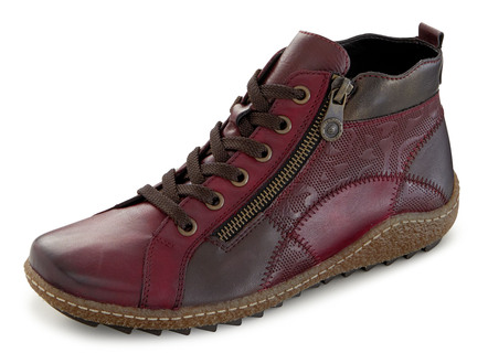 Schnür-Stiefelette in 3 Farben mit herausnehmbarem Fußbett