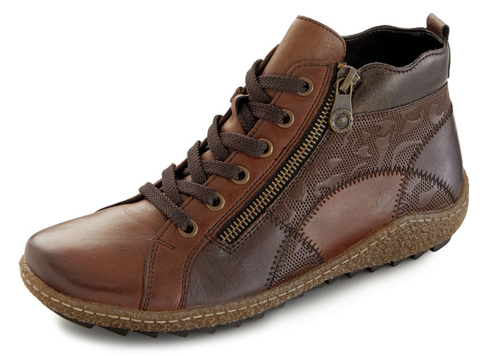 - Schnür-Stiefelette in 3 Farben mit herausnehmbarem Fußbett, in Größe 037 bis 045, in Farbe MARONE-MOKKA Ansicht 1