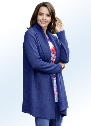 Long-Strickjacke mit Alpaka superfein