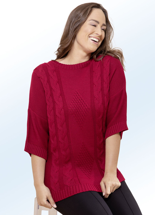 - Pullover mit Baumwolle, in Größe 040 bis 060, in Farbe KIRSCHROT