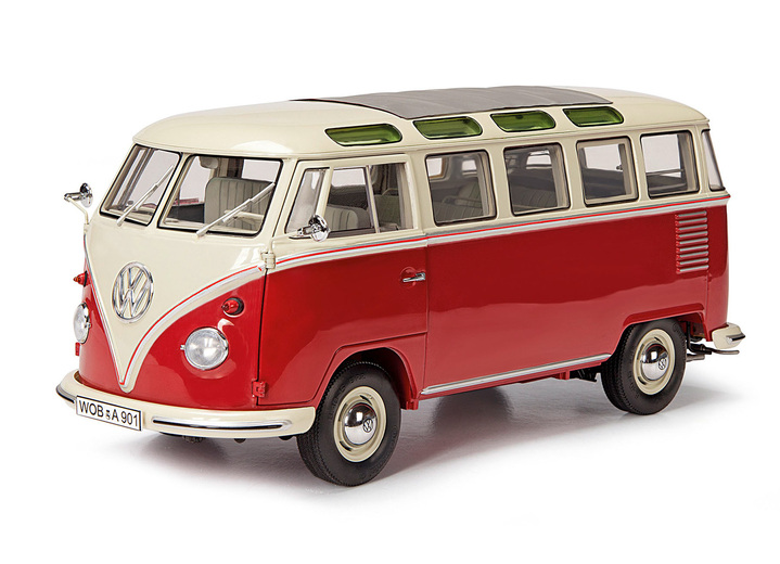 Sammlermodelle - VW T1 Bus Samba von Schuco, in Farbe ROT-BEIGE