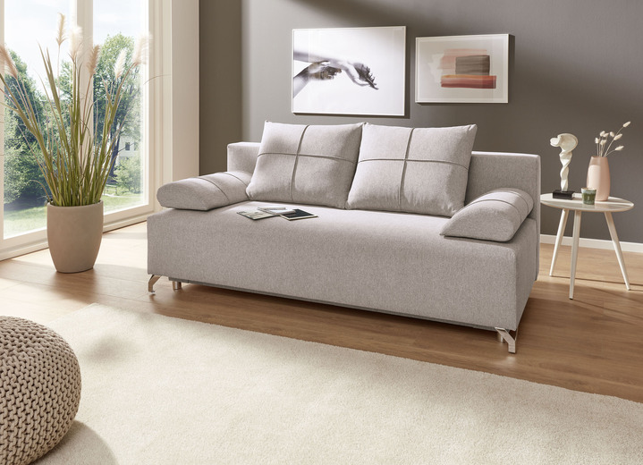 Schlafsofas - Schlafsofa mit Bonnellfederung, in Farbe CREME Ansicht 1