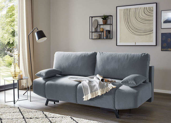 Schlafsofas - Schlafsofa mit Bettkasten, in Farbe GRAU Ansicht 1