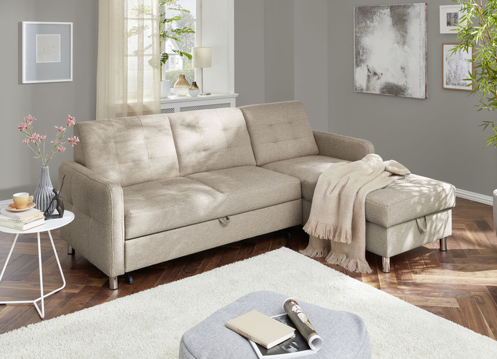 - Moderne Polsterecke mit Funktion, in Farbe CREME Ansicht 1