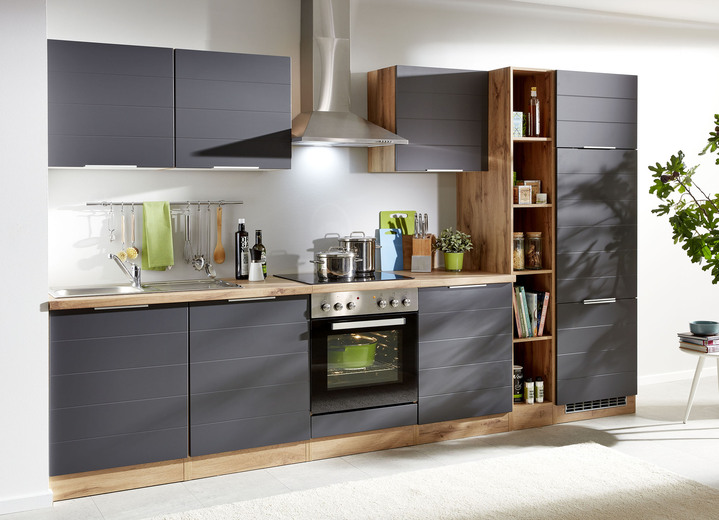 Küchenmöbel - Individuell zusammenstellbares Küchenprogramm, in Farbe GRAU-WOTANEICHE, in Ausführung Hängeschrank Ansicht 1