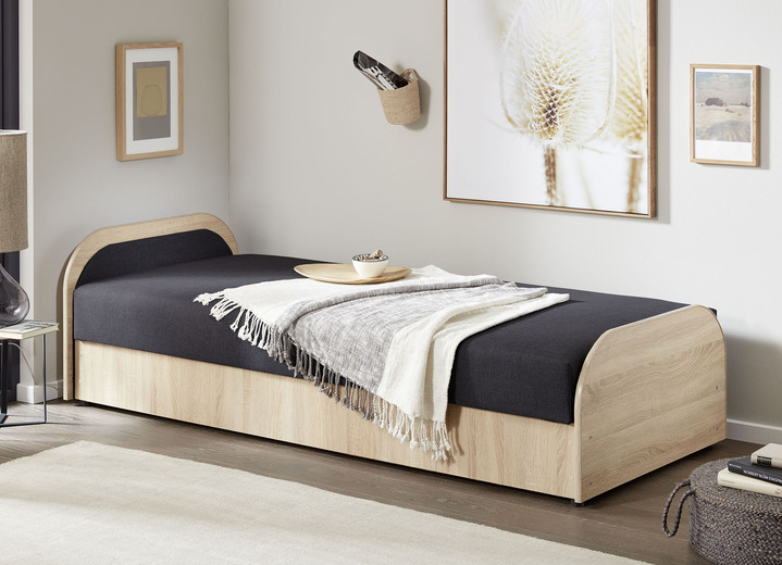 - Bett mit Bonnell-Federkern-Matratze, in Farbe SONOMA-DUNKELGRAU Ansicht 1