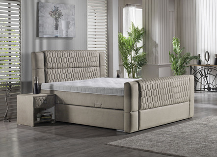 Boxspringbett mit Topper und Bettkasten