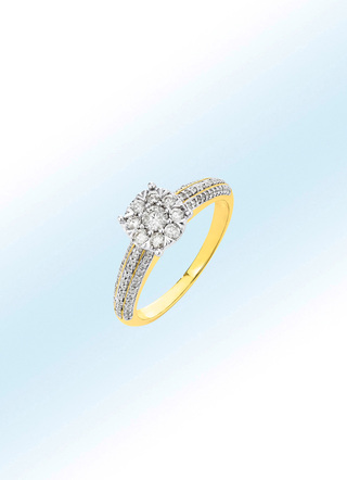 Attraktiver Damenring mit Brillanten