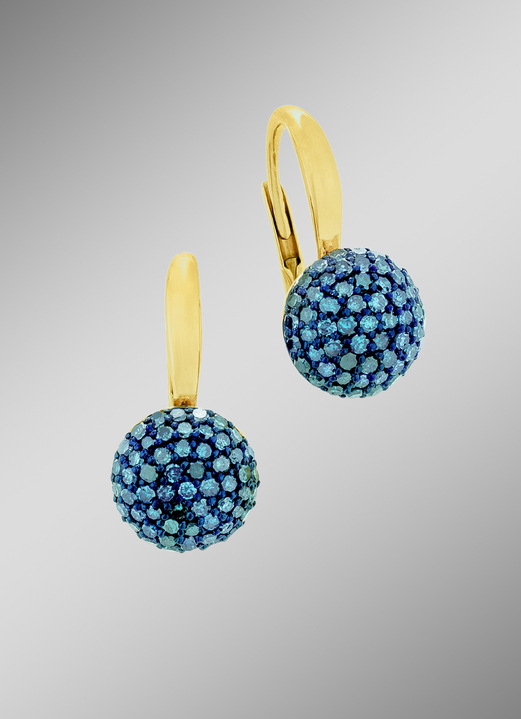 Ohrschmuck - Elegante Diamant-Ohrringe mit 114 Diamanten, in Farbe