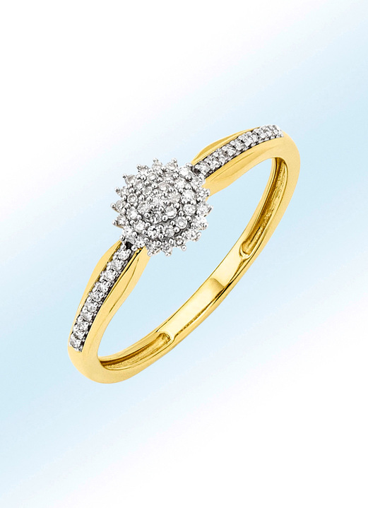 Ringe - Stilvoller Damenring mit Diamanten, in Größe 160 bis 220, in Farbe