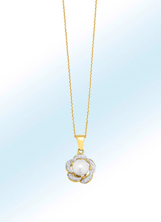 Anhänger mit Süßwasser-Zuchtperle und Diamanten