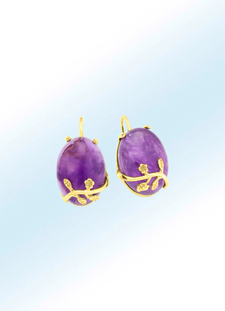 Tolle Ohrringe mit echt Amethyst