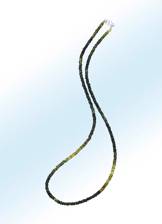 Halsketten - Halskette mit echt Chromdiopsit, in Farbe