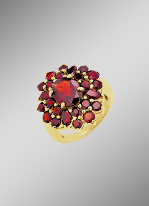 Ringe - Damenring mit echt Granat, in Größe 160 bis 220, in Farbe  Ansicht 1