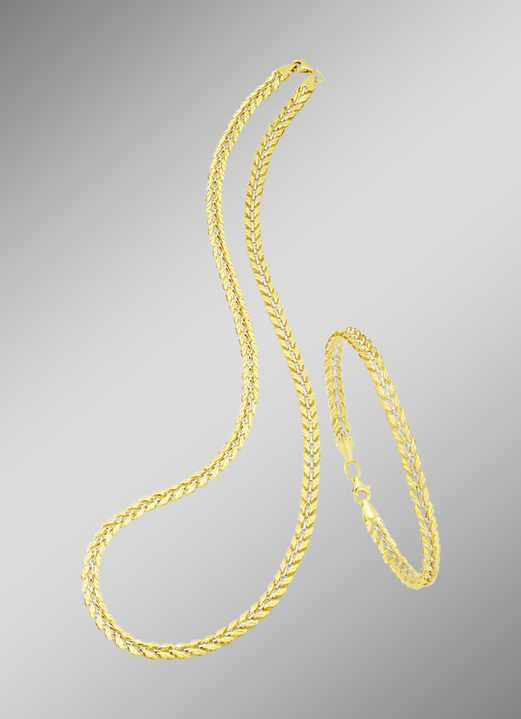 Halsketten - Attraktive Garnitur in Bicolor, in Farbe , in Ausführung Armband, 21 cm lang Ansicht 1