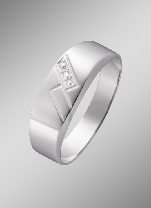 - Herrenring mit Diamant, in Größe 180 bis 240, in Farbe