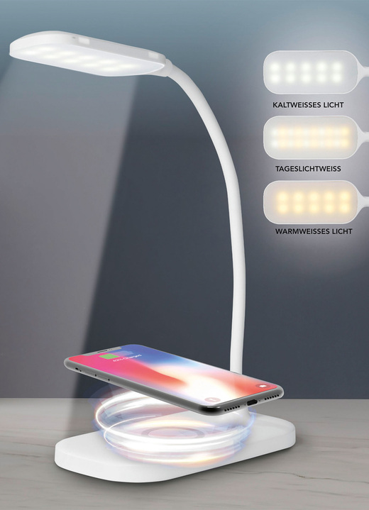 - Moderne LED-Tischleuchte, in Farbe WEISS Ansicht 1
