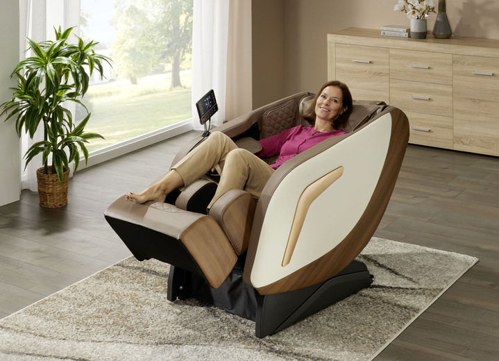 - Massagesessel mit erstklassigem Wellness-Komfort, in Farbe BEIGE-BRAUN Ansicht 1