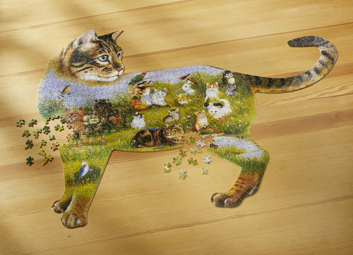 Beschäftigung - Puzzle mit Katzen-Motiv, in Farbe BUNT Ansicht 1