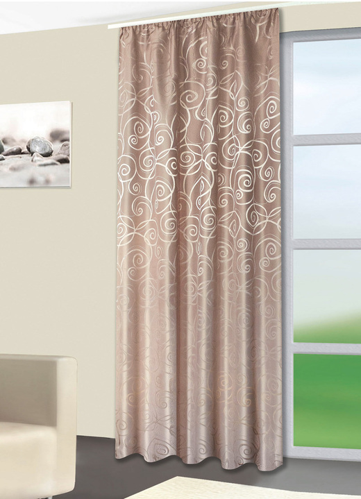 Modern - Dekoschal mit Umschlagsaum, in Größe 358 (H145xB140 cm) bis 456 (H245xB140 cm), in Farbe TAUPE Ansicht 1
