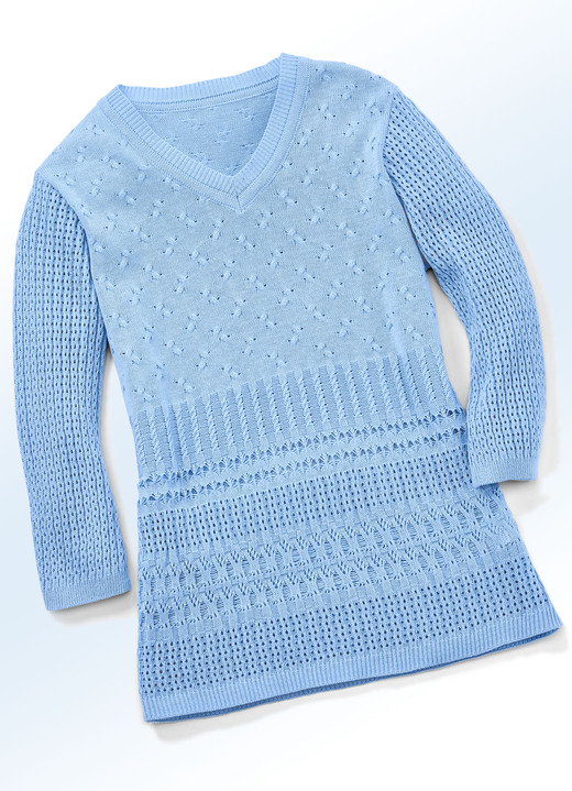 - Pullover in Mustermix, in Größe 036 bis 052, in Farbe BLEU