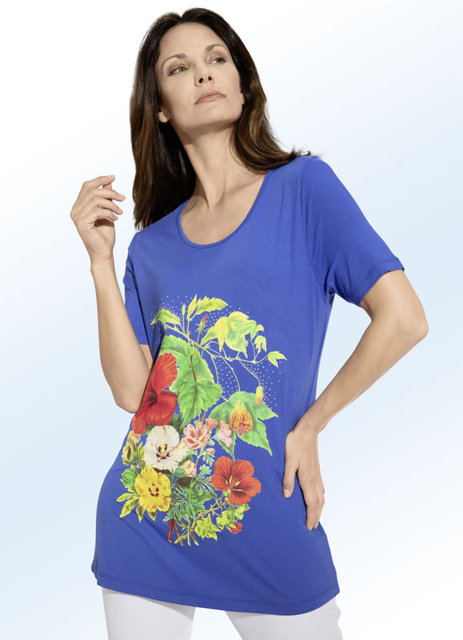 Shirts - Shirt mit Strasszier, in Größe 040 bis 044, in Farbe ROYALBLAU
