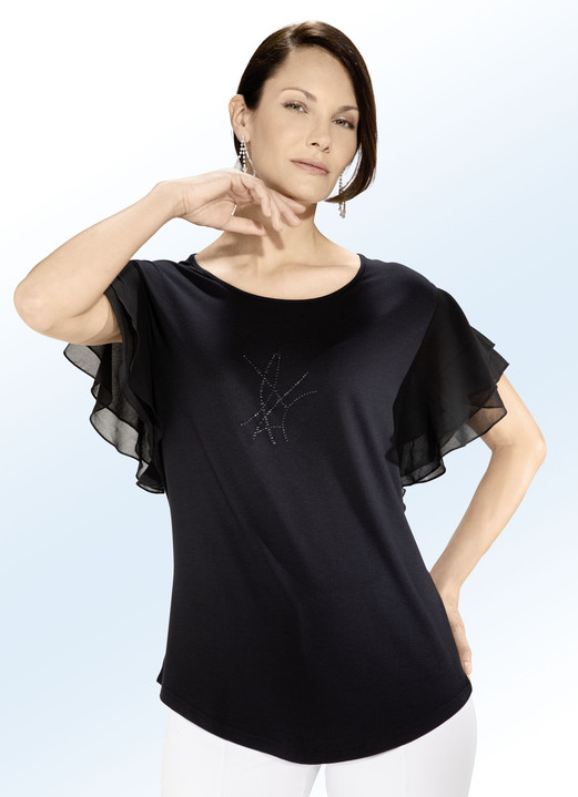 - Attraktives Shirt mit Plättchenzier, in Größe 038 bis 040, in Farbe SCHWARZ