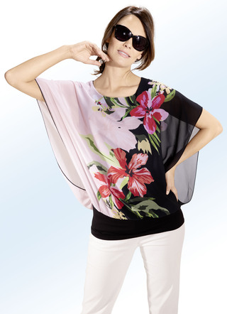 Poncho-Tunika mit eingearbeitetem Top