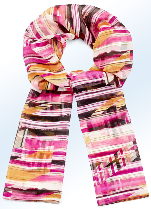 Schals - Schal mit ausdrucksstarkem Fantasiedessin, in Farbe NATURWEISS-BUNT Ansicht 1