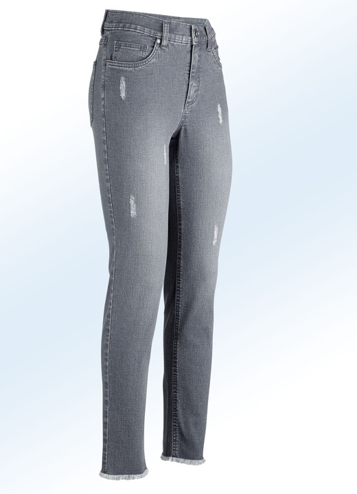 Hosen - Knöchellange Jeans in 5-Pocket-Form, in Größe 017 bis 050, in Farbe ANTHRAZIT Ansicht 1