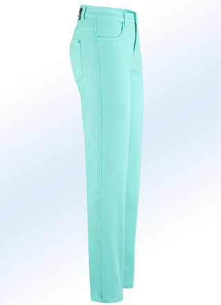 Edel-Jeans mit Zierband und Strasssteinen