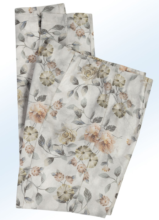 Hosen in Schlupfform - Hose mit farbharmonischer Floraldessinierung, in Größe 017 bis 052, in Farbe APRICOT-BUNT Ansicht 1