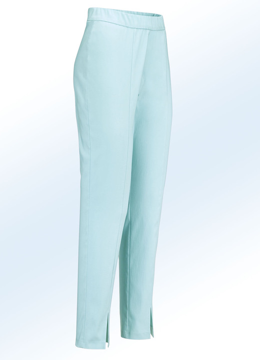 Hosen - Hose mit angesagten Beinschlitzen, in Größe 018 bis 052, in Farbe AQUA Ansicht 1