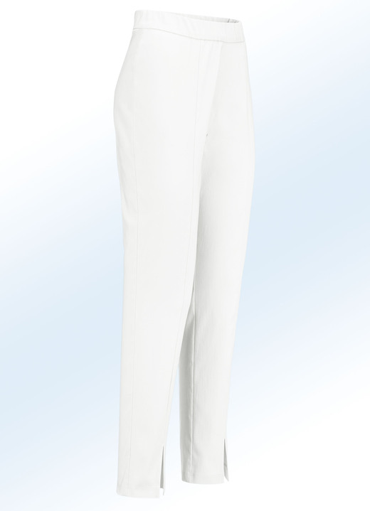 Hosen - Hose mit angesagten Beinschlitzen, in Größe 018 bis 052, in Farbe ECRU Ansicht 1