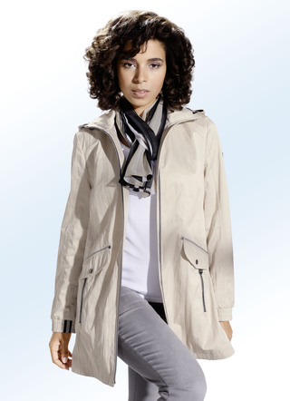 Longjacke in 2 Farben mit dekorativen Ripsband-Akzenten