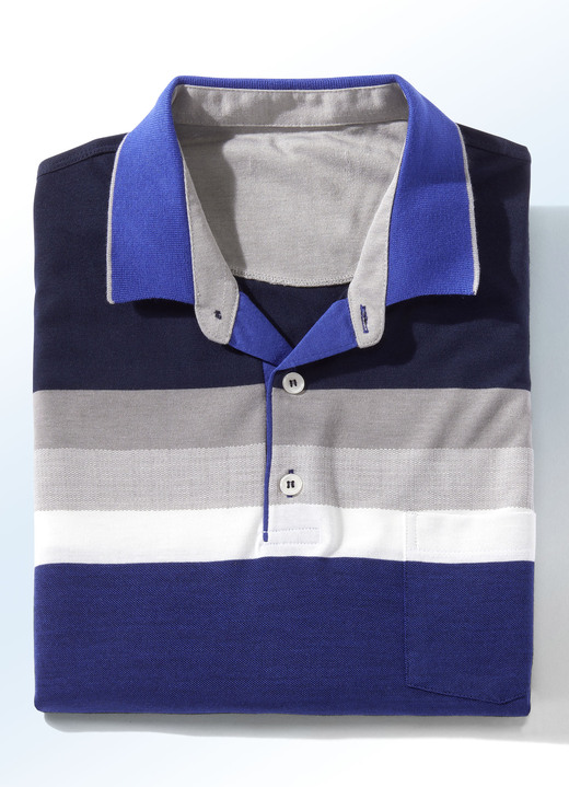 Shirts - Poloshirt in 3 Farben, in Größe 046 bis 062, in Farbe ROYALBLAU-MARINE Ansicht 1