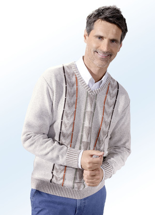 Modischer Pullover mit V-Ausschnitt in 2 Farben