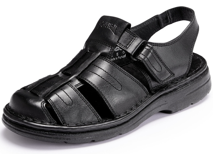 Sandalen & Pantoletten - Sandale mit verstellbarer Klettspange, in Größe 040 bis 048, in Farbe SCHWARZ Ansicht 1