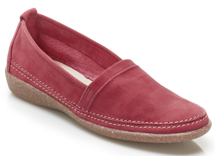 - Slipper aus weichem Nubukleder, in Größe 037 bis 042, in Farbe ROT
