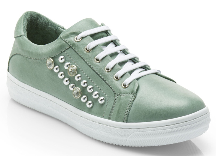 Slipper & Schnürschuhe - Sneaker mit trendigen Ziernieten, in Größe 036 bis 042, in Farbe MINT Ansicht 1