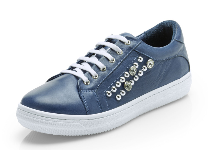 - Sneaker mit trendigen Ziernieten, in Größe 036 bis 042, in Farbe JEANS Ansicht 1