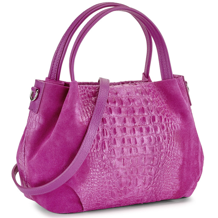 Taschen - Laurina Tasche mit raffinierter Reptilprägung, in Farbe PINK Ansicht 1